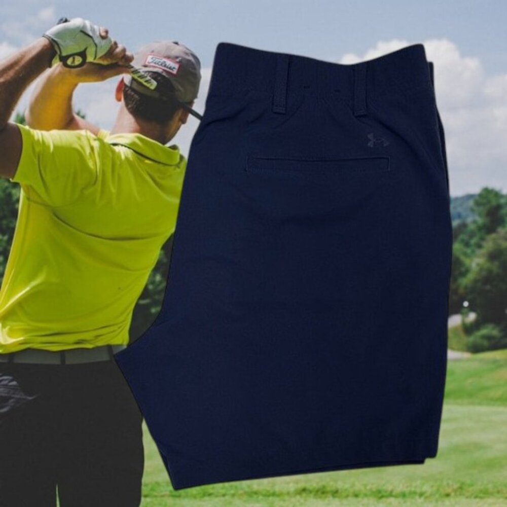 Under Armour Blue Flat Front Golf Performance Stretch Wicking Men's Shorts 40